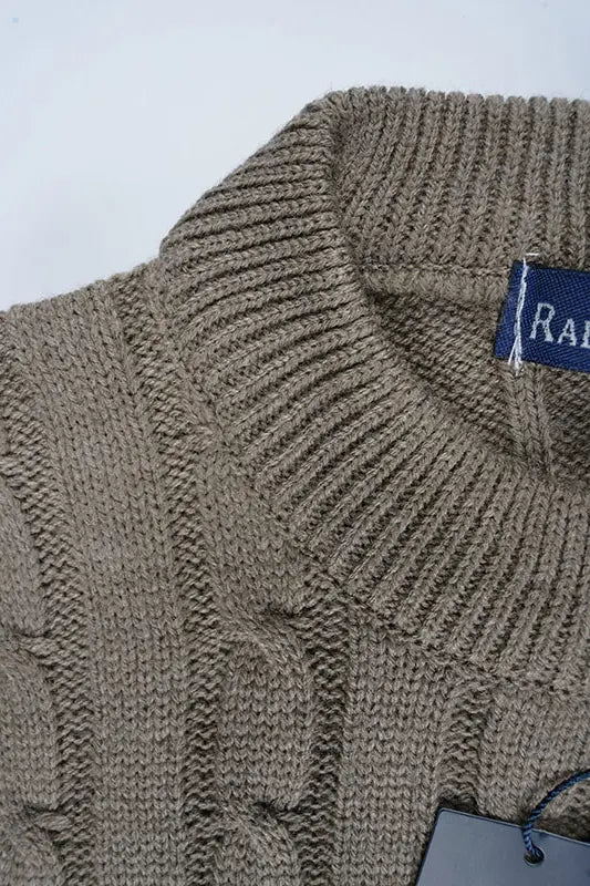 Pull Ralph col rond en coton 100% Ref-VG7720d ( Beige foncé )