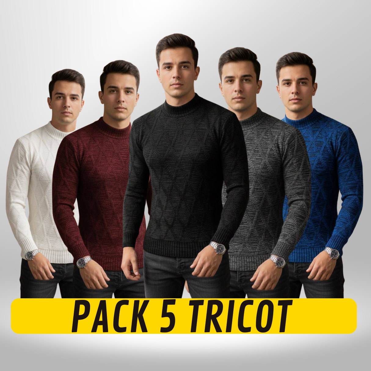 Pack 5 Tricots Homme