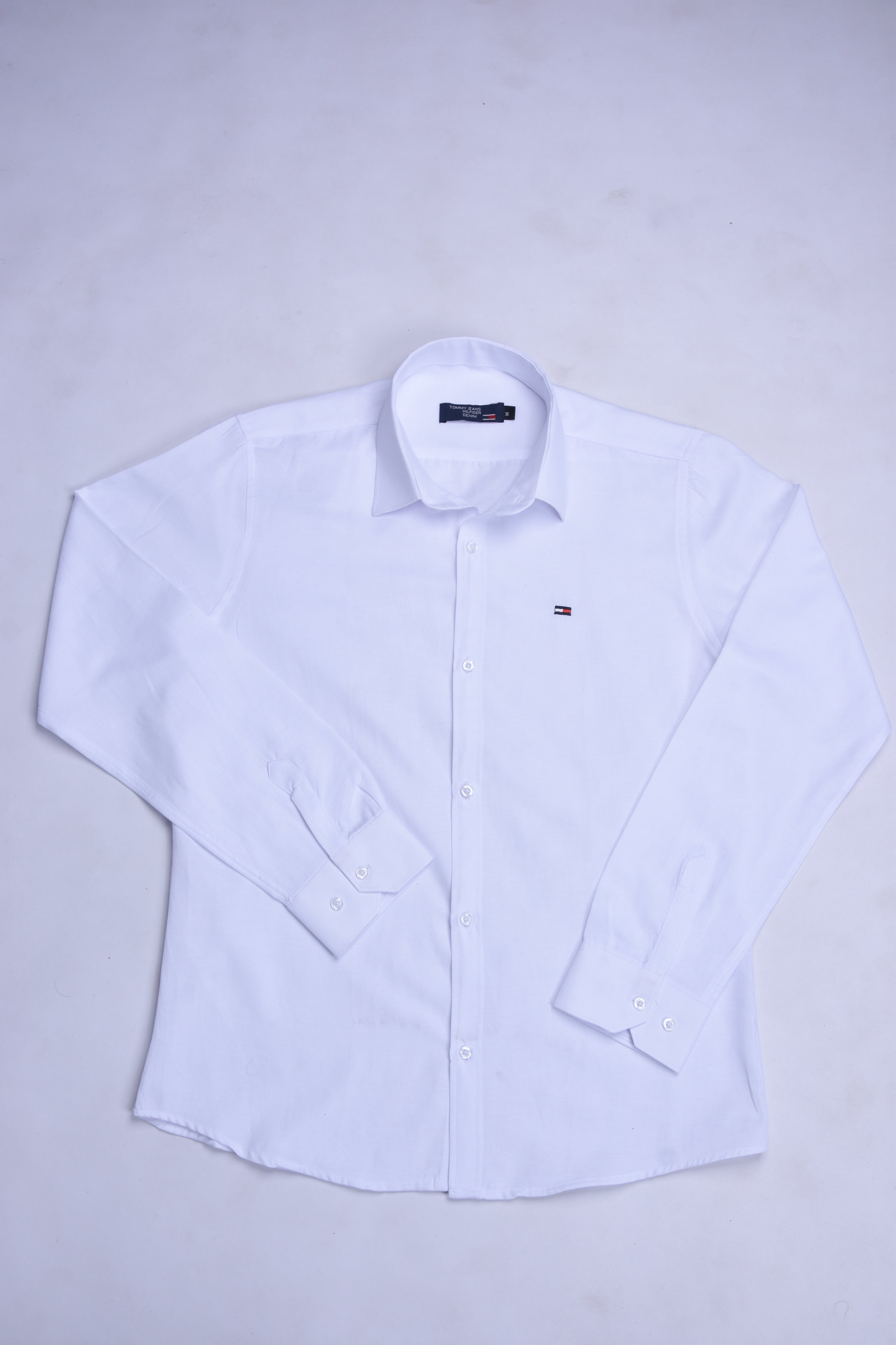 Chemise Tommy Oxford coton piqué Ref-Pc07810 ( Blanche )