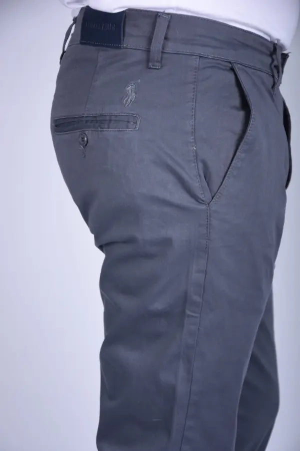 Pantalon en Toile Classique Us Polo Coupe Normale – Gris-ref-460