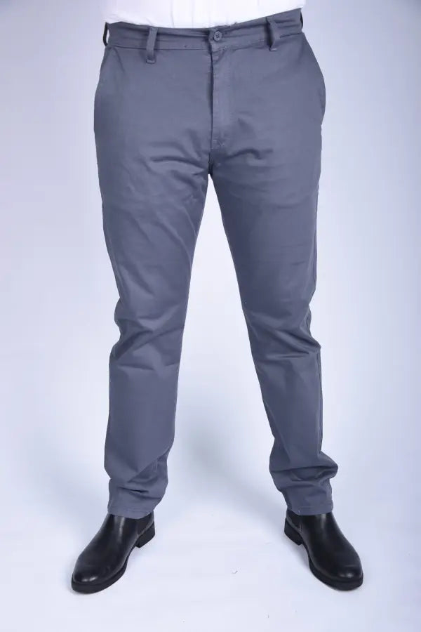 Pantalon en Toile Classique Us Polo Coupe Normale – Gris-ref-460