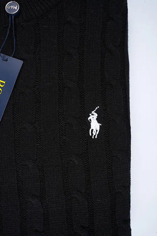 Pull Ralph col rond en coton 100% Ref-VG7720d ( Noir )