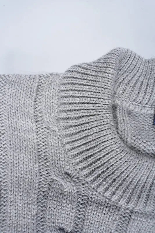 Pull Ralph col rond en coton 100% Ref-VG7720d ( Gris )