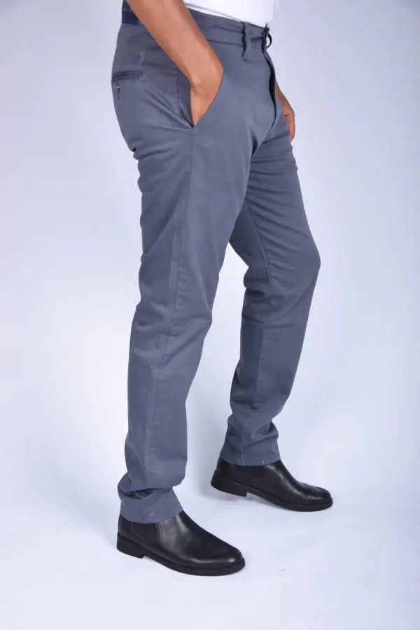Pantalon en Toile Classique Us Polo Coupe Normale – Gris-ref-460